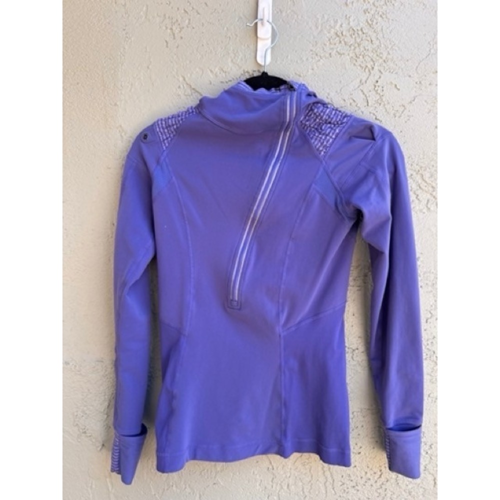 Lululemon Run Stay Warm Purple Asymmetrical Zip Hoodie Hoodie SZ 4 Athleisure - Picture 5 of 10